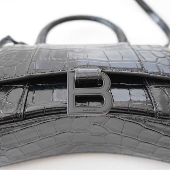 Balenciaga Small Hourglass, Croc Embossed - Picture 6 of 7